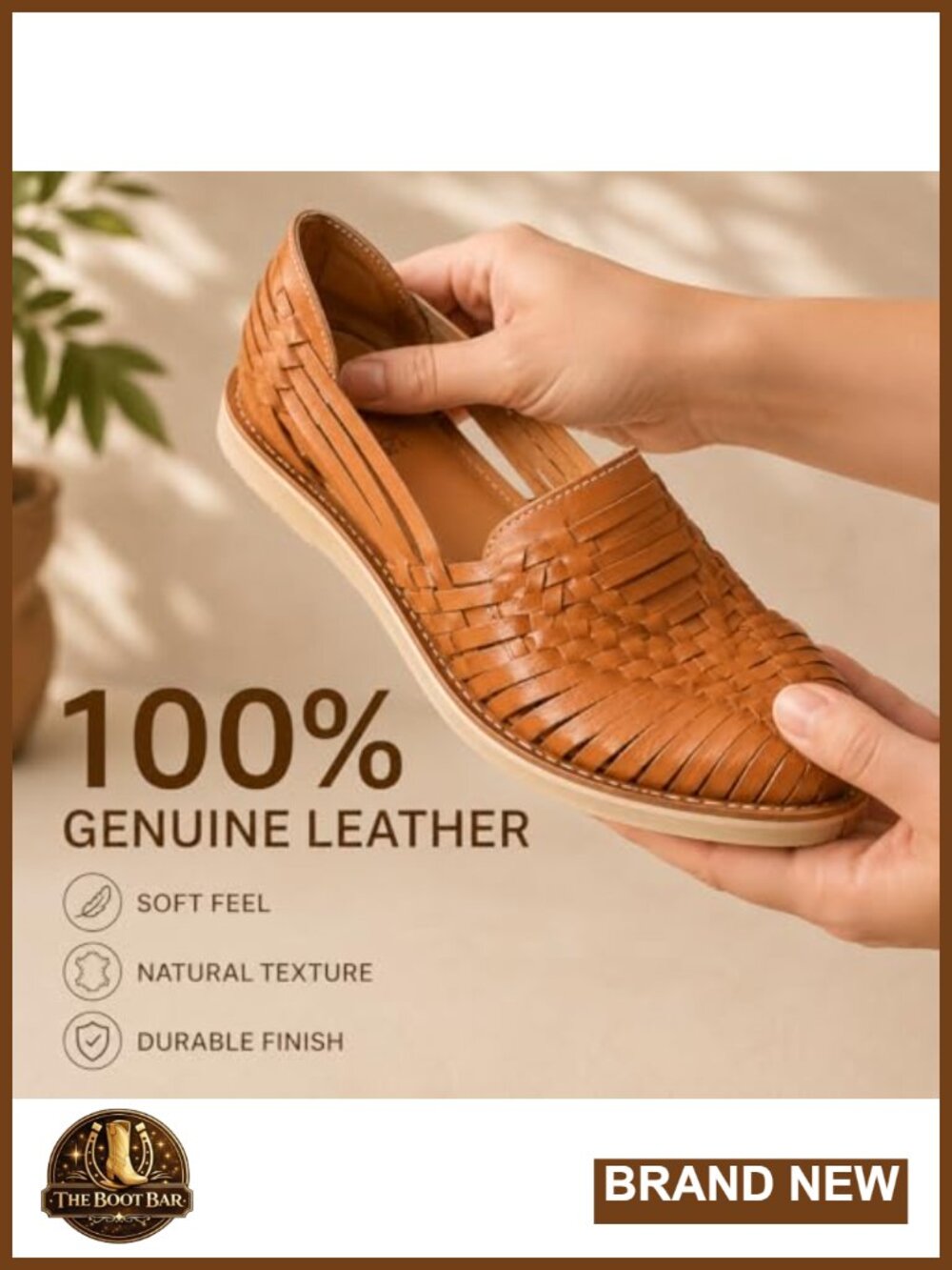 Handmade Mexican Woven Leather Closed Toe Sandals Cushioned Insole Slip On Flats - Picture 5 of 6